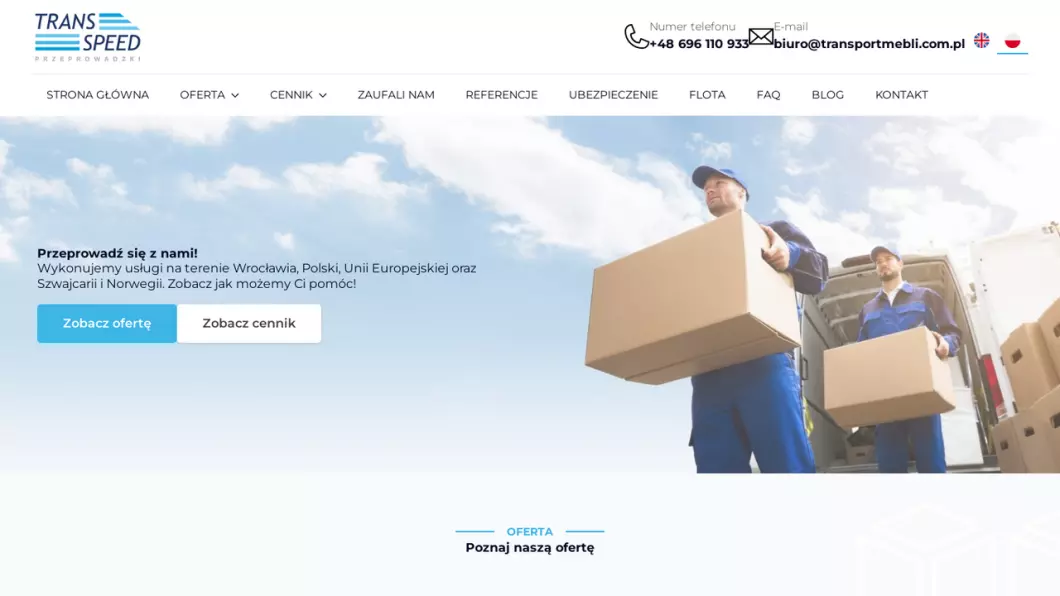 Firma przeprowadzkowa Wrocław - usługi transportowe TransSpeed